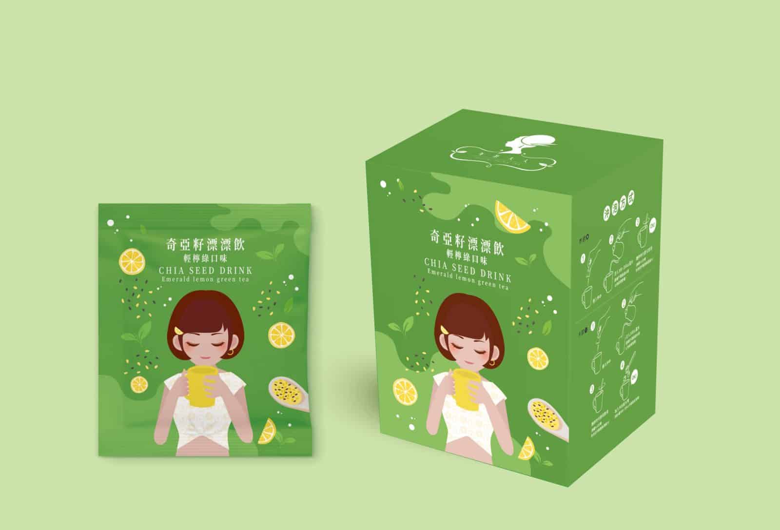 奇亞籽青檸綠 鋁箔袋設計 包裝設計 外盒設計 紙盒設計 包裝盒設計