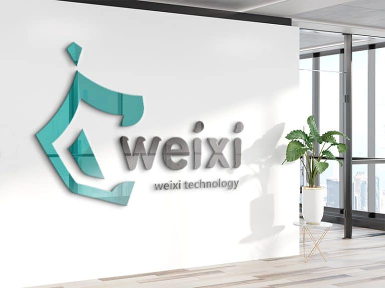 韋昕科技有限公司LOGO設計運用湖水綠搭配設計營造專業科技感。