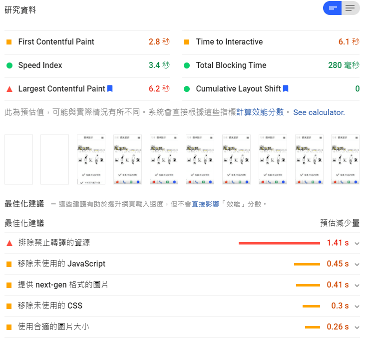網頁優化改善報告