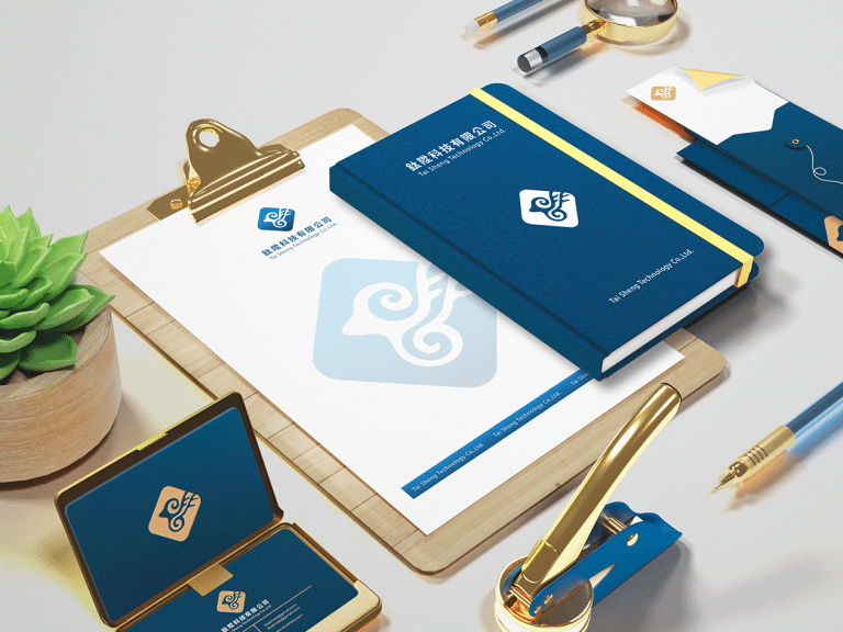 鈦陞科技有限公司帶有科技感的LOGO設計，與企業相呼應。