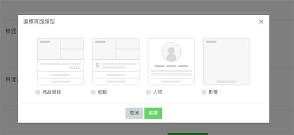 LINE 多頁訊息版面類型。